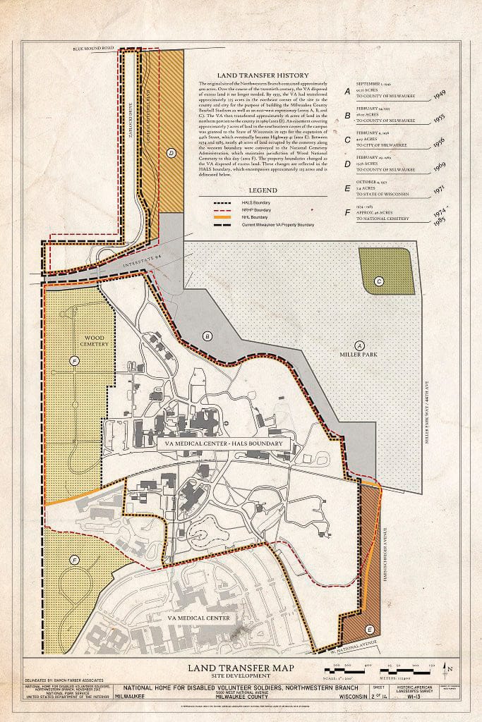 Blueprint Land Transfer Map - National Home for Disabled Volunteer Soldiers, Northwestern Branch, 5000 West National Avenue, Milwaukee, Milwaukee County, WI