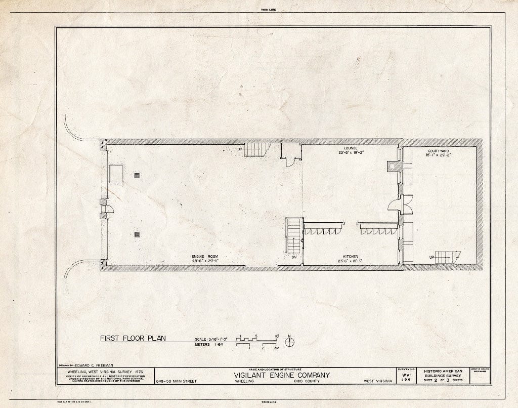 Blueprint HABS WVA,35-Wheel,29- (Sheet 2 of 3) - Vigilant Engine House, 648-650 Main Street, Wheeling, Ohio County, WV