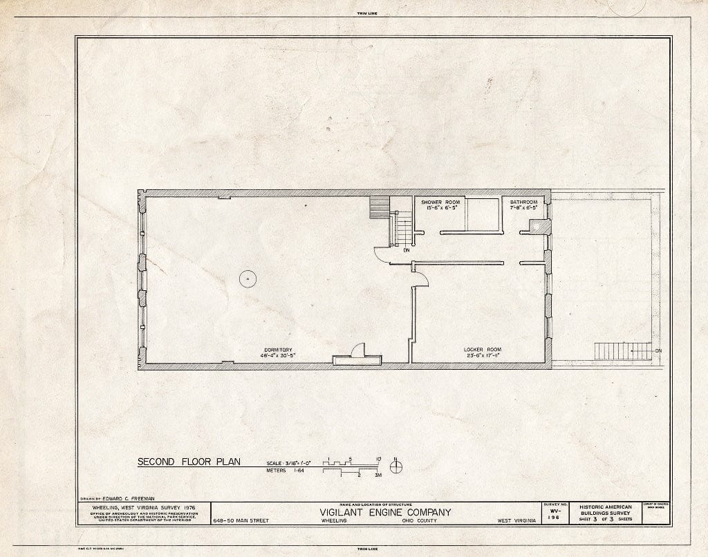 Blueprint HABS WVA,35-Wheel,29- (Sheet 3 of 3) - Vigilant Engine House, 648-650 Main Street, Wheeling, Ohio County, WV