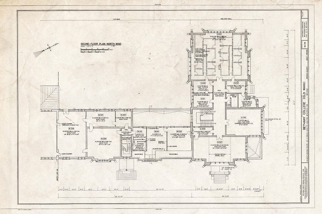 Blueprint HABS WVA,5-Beth,3- (Sheet 15 of 30) - Bethany College,Old Main Building, Route 67, Bethany, Brooke County, WV
