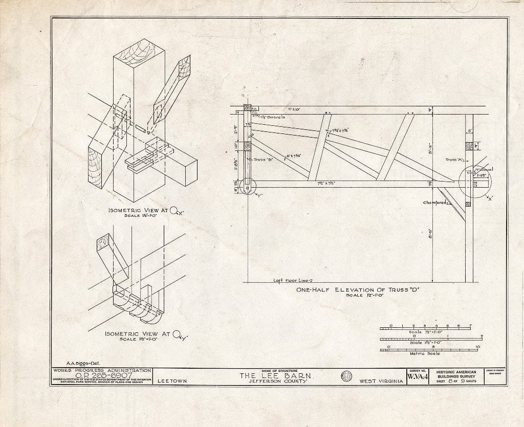 Blueprint HABS WVA,19-LETO,1- (Sheet 8 of 9) - Lee Barn & Outbuildings, Leetown, Jefferson County, WV