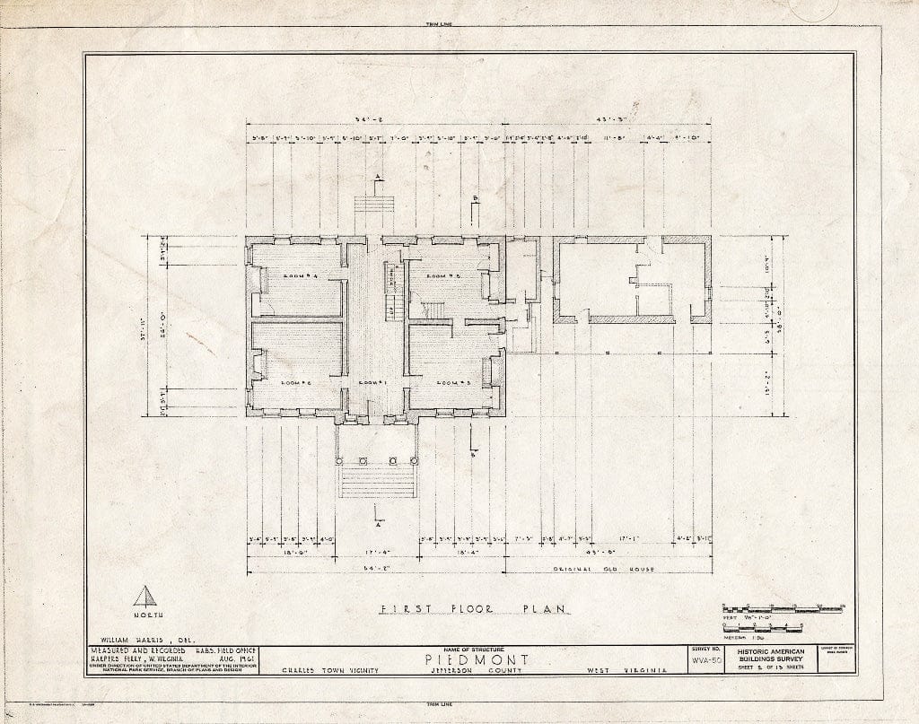 Blueprint HABS WVA,19-Chart.V,10- (Sheet 2 of 13) - Piedmont, Charles Town, Jefferson County, WV