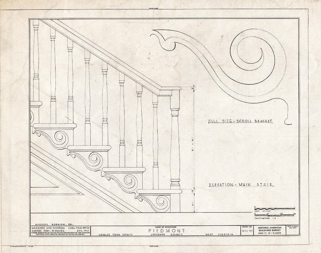 Blueprint HABS WVA,19-Chart.V,10- (Sheet 12 of 13) - Piedmont, Charles Town, Jefferson County, WV