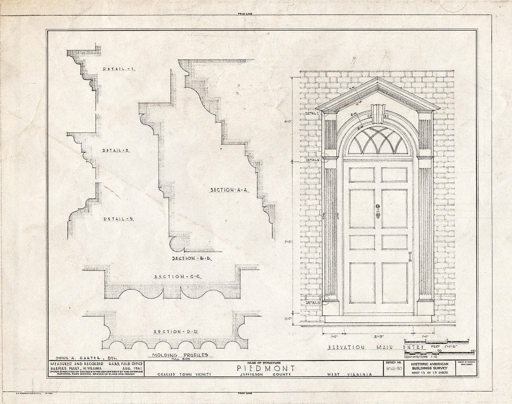 Blueprint HABS WVA,19-Chart.V,10- (Sheet 13 of 13) - Piedmont, Charles Town, Jefferson County, WV
