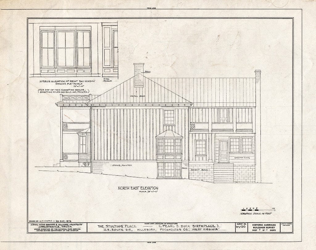Blueprint HABS WVA,38-HILBO.V,1- (Sheet 9 of 11) - Stulting Place, U.S. Route 219, Hillsboro, Pocahontas County, WV