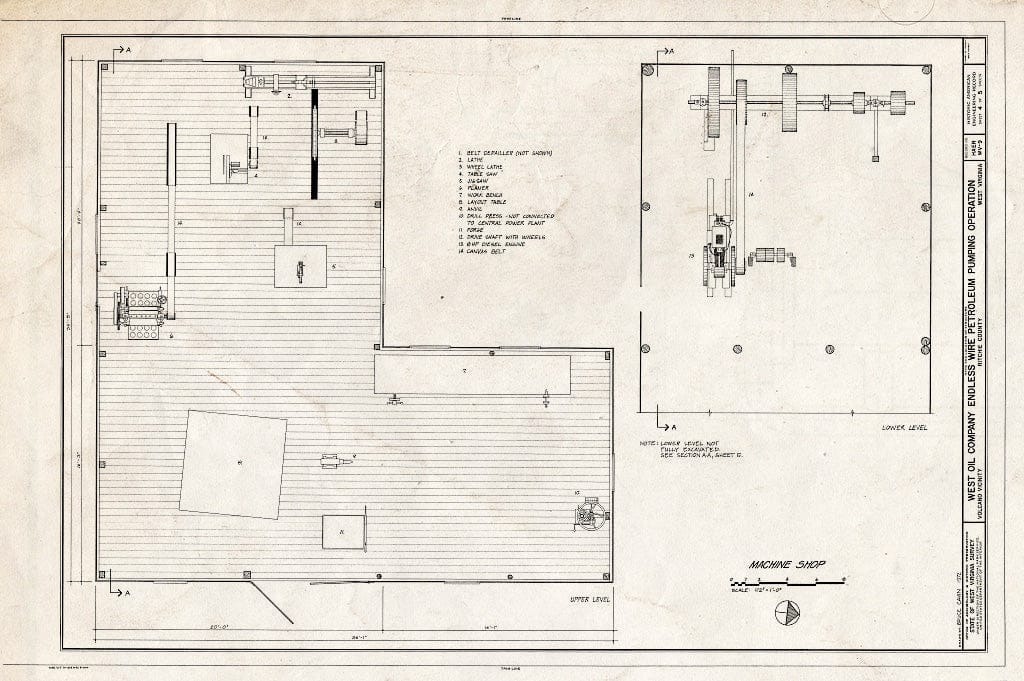 Blueprint HAER WVA,43-Petro.V,1- (Sheet 4 of 5) - West Oil Company Endless Wire Pumping Station, U.S. Route 50 (Volcano Vicinity), Petroleum, Ritchie County, WV