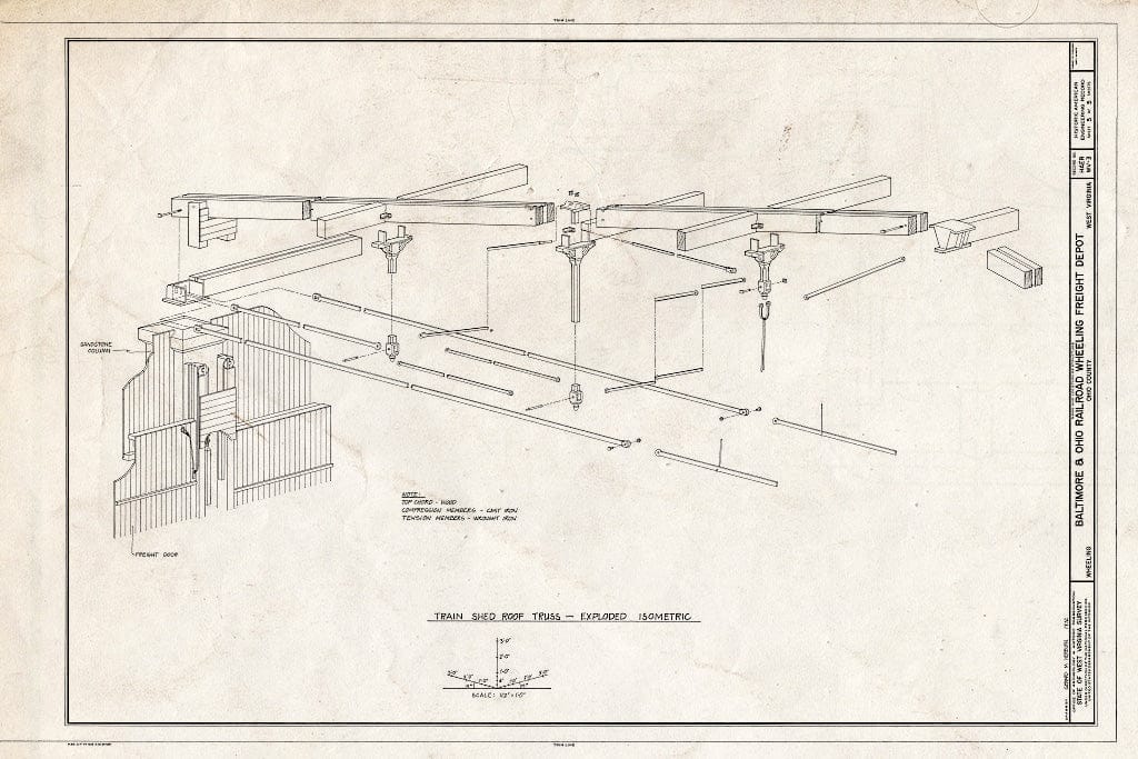 Blueprint HAER WVA,35-Wheel,4- (Sheet 5 of 5) - Baltimore & Ohio Railroad, Wheeling Freight Station, Fourteenth & South Streets, Wheeling, Ohio County, WV