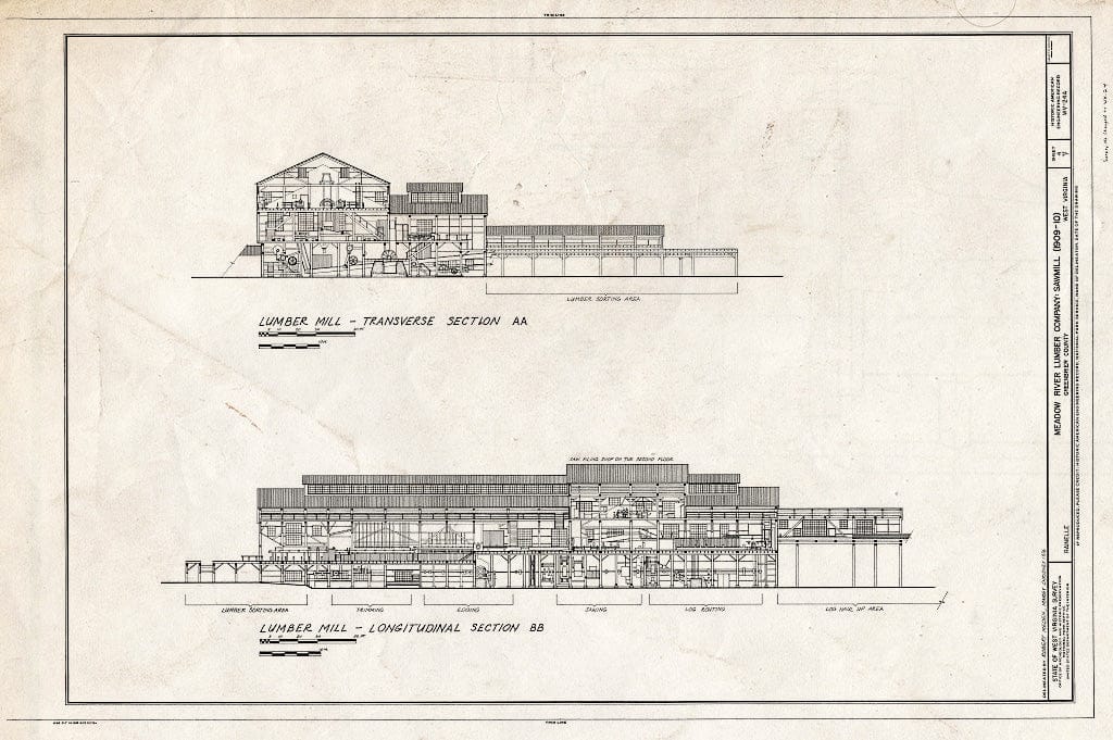 Blueprint HAER WVA,13-RAIN,1- (Sheet 4 of 7) - Meadow River Lumber Company, Highway 60, Rainelle, Greenbrier County, WV