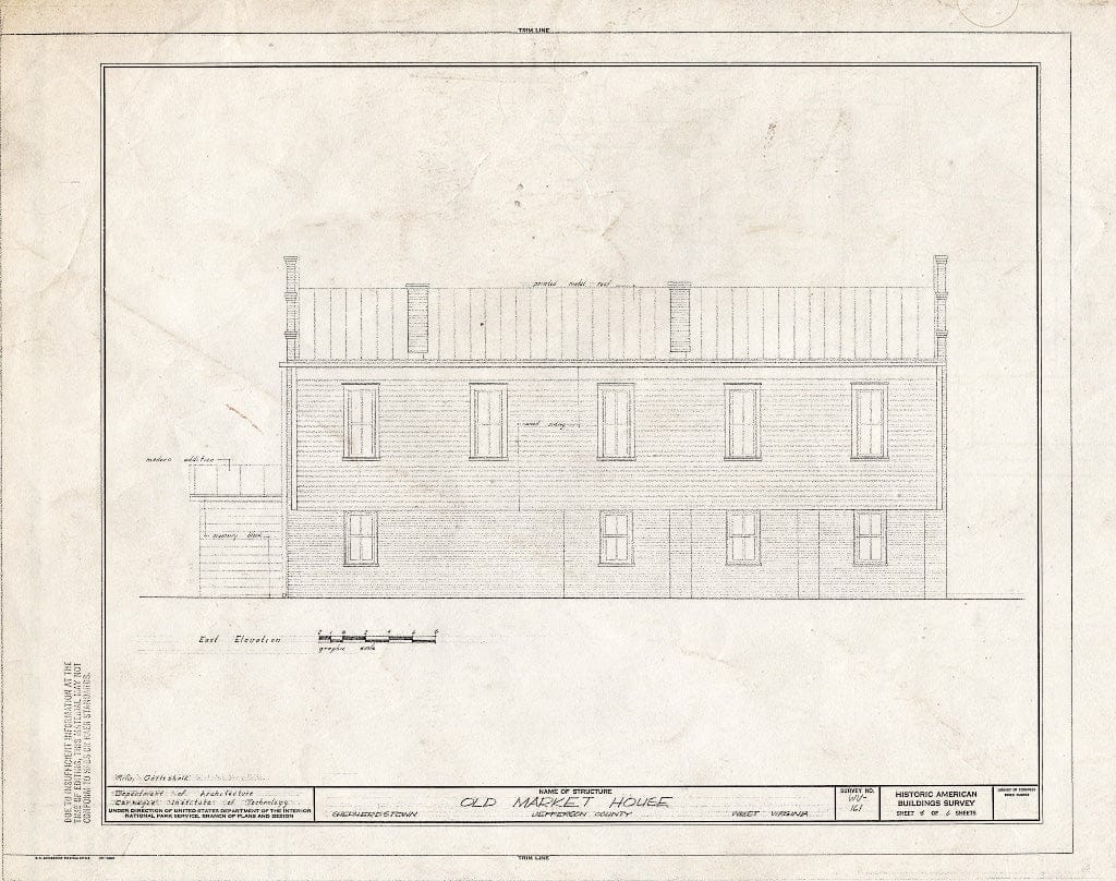 Blueprint HABS WVA,19-SHEP,4- (Sheet 4 of 6) - Old Market House, Shepherdstown, Jefferson County, WV