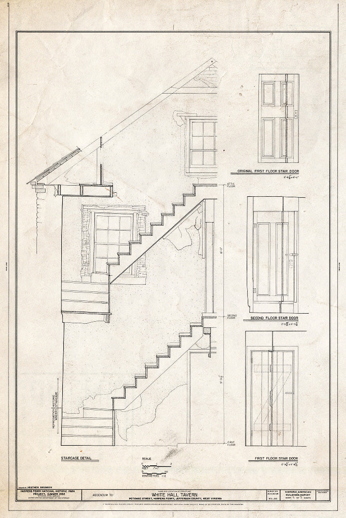 Blueprint HABS WVA,19-HARF,18- (Sheet 4 of 5) - White Hall, Potomac Street, Harpers Ferry, Jefferson County, WV