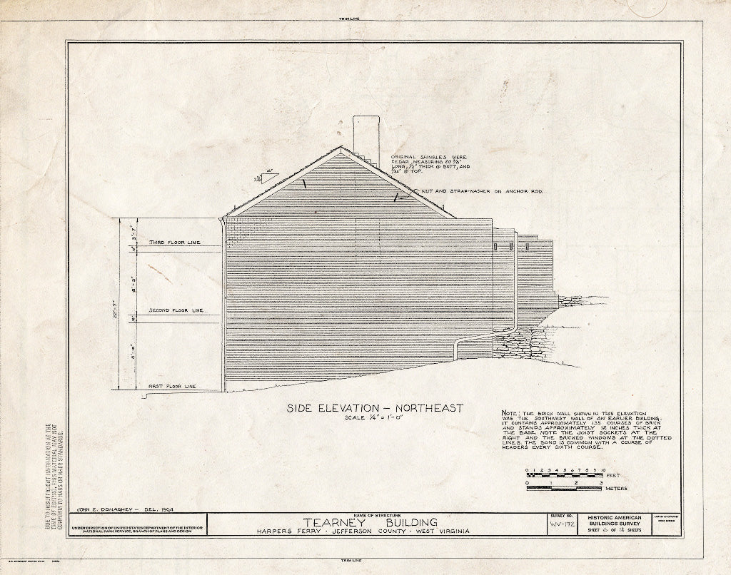Blueprint HABS WVA,19-HARF,8- (Sheet 6 of 12) - Tearney Building, Shenandoah Street, Harpers Ferry, Jefferson County, WV