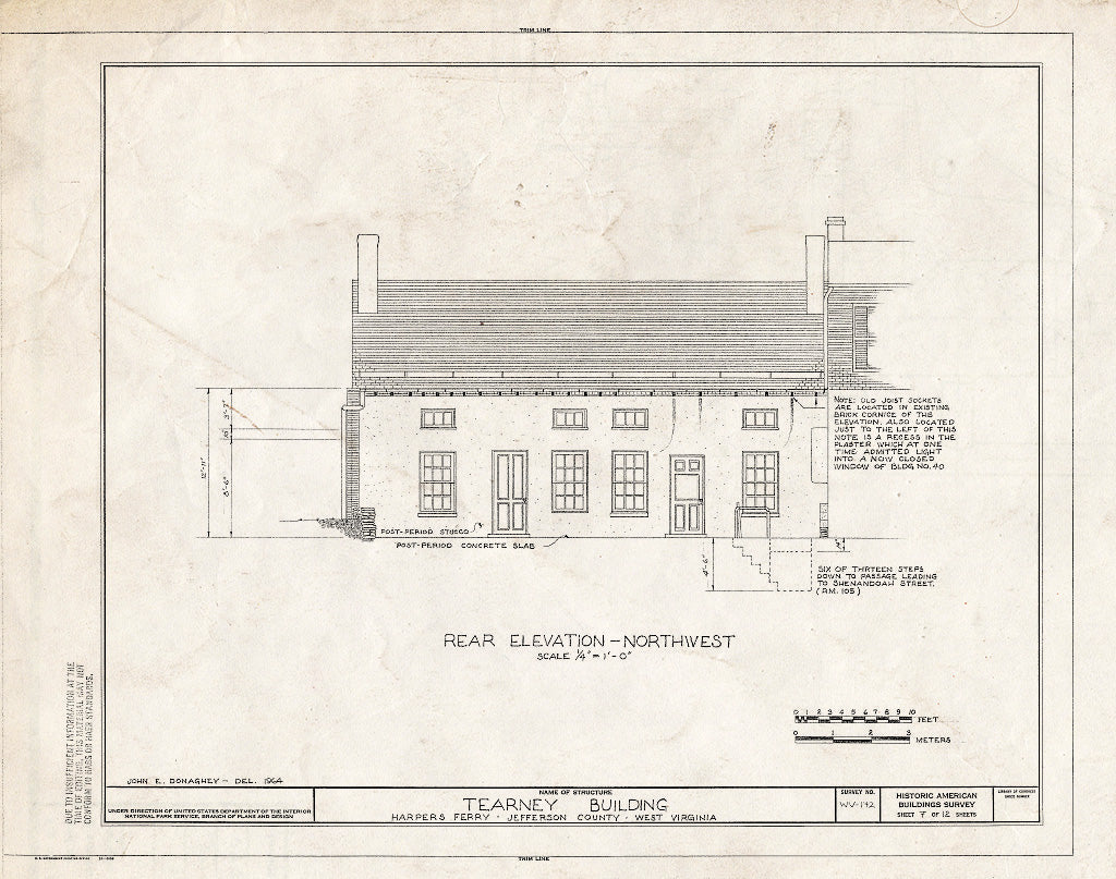 Blueprint HABS WVA,19-HARF,8- (Sheet 7 of 12) - Tearney Building, Shenandoah Street, Harpers Ferry, Jefferson County, WV
