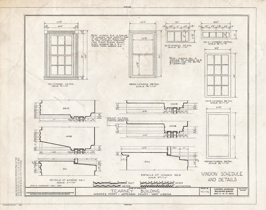 Blueprint HABS WVA,19-HARF,8- (Sheet 10 of 12) - Tearney Building, Shenandoah Street, Harpers Ferry, Jefferson County, WV