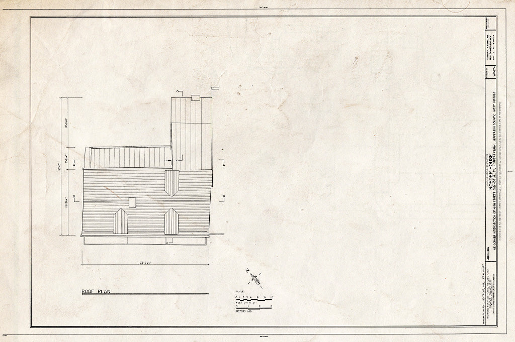 Blueprint HABS WVA,19-HARF,16- (Sheet 4 of 7) - Roeder House, Northeast Corner of High Street & Hog Alley, Harpers Ferry, Jefferson County, WV