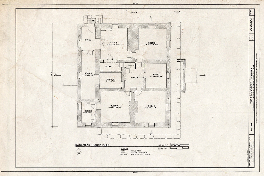 Blueprint HABS WVA,19-HARF,14- (Sheet 2 of 17) - Paymaster's Quarters, Harpers Ferry, Jefferson County, WV