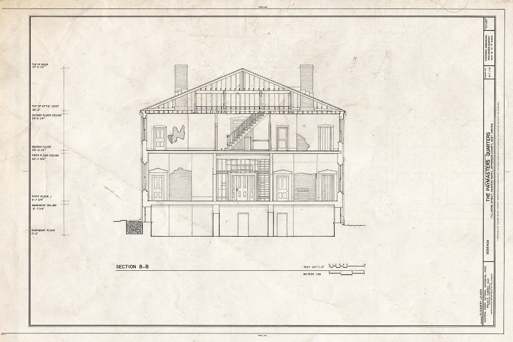 Blueprint HABS WVA,19-HARF,14- (Sheet 12 of 17) - Paymaster's Quarters, Harpers Ferry, Jefferson County, WV
