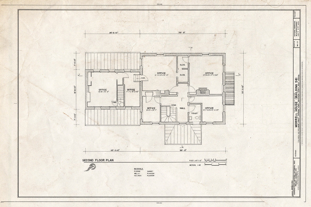 Blueprint HABS WVA,19-HARF,13- (Sheet 4 of 15) - Morrell House, Columbia & Fillmore Streets, Harpers Ferry, Jefferson County, WV