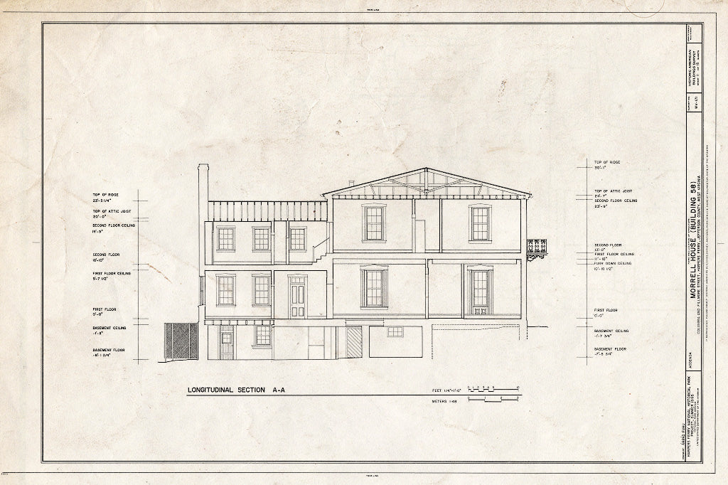 Blueprint HABS WVA,19-HARF,13- (Sheet 11 of 15) - Morrell House, Columbia & Fillmore Streets, Harpers Ferry, Jefferson County, WV