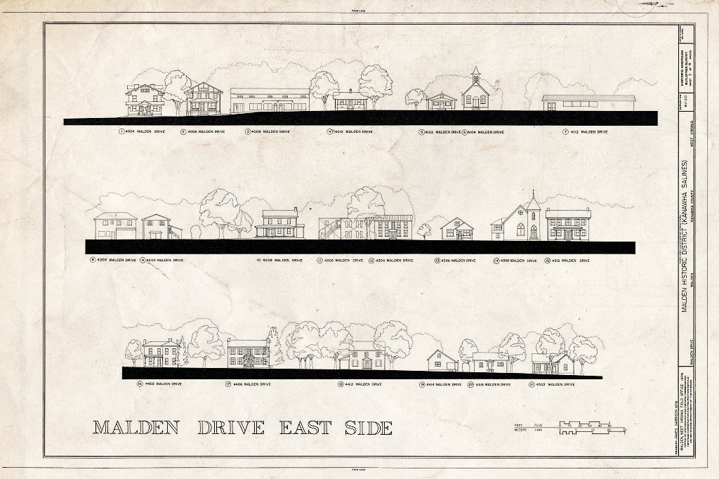 Blueprint HABS WVA,20-MALD,1- (Sheet 3 of 9) - Malden Historic District, Georges, Malden, Planters Drives & U.S. Route 60, Malden, Kanawha County, WV
