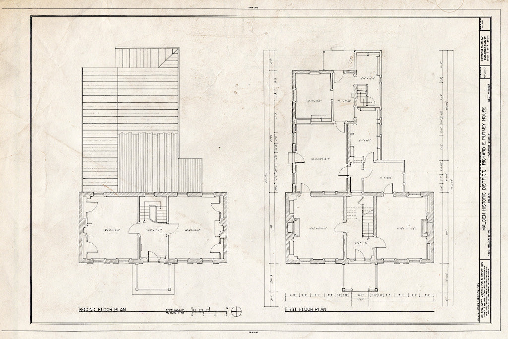 Blueprint HABS WVA,20-MALD,18- (Sheet 2 of 3) - Malden Historic District, Richard E. Putney House, 4406 Malden Drive, Malden, Kanawha County, WV