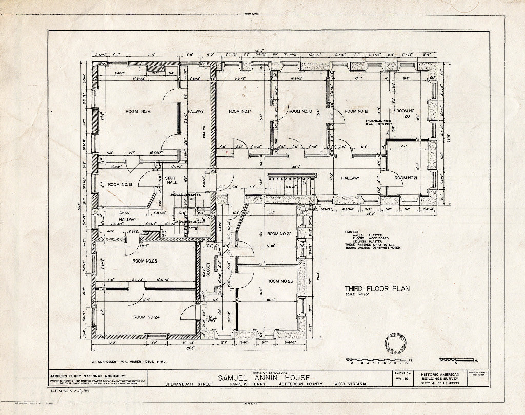 Blueprint HABS WVA,19-HARF,4- (Sheet 4 of 11) - Samuel Annin House, Shenandoah Street, Harpers Ferry, Jefferson County, WV