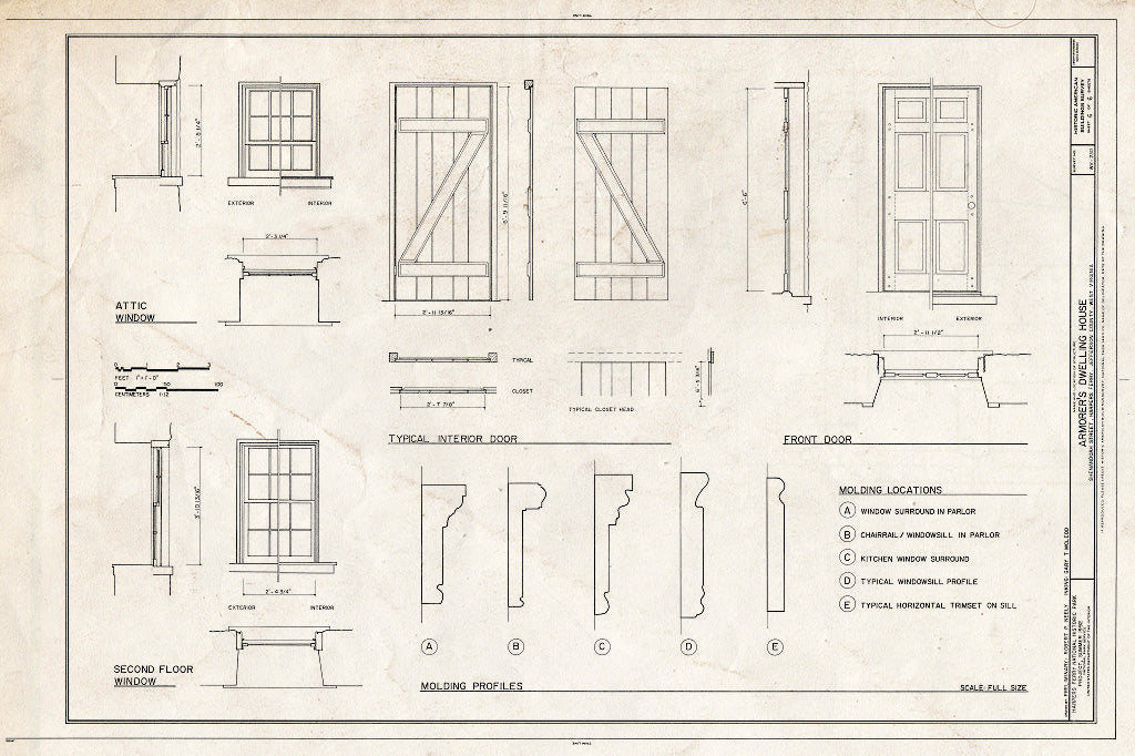 Blueprint HABS WVA,19-HARF,5- (Sheet 6 of 6) - Armorer's Dwelling House, Northwest Side of Shanandoah Street, 400' west of Market Street, Harpers Ferry, Jefferson County, WV