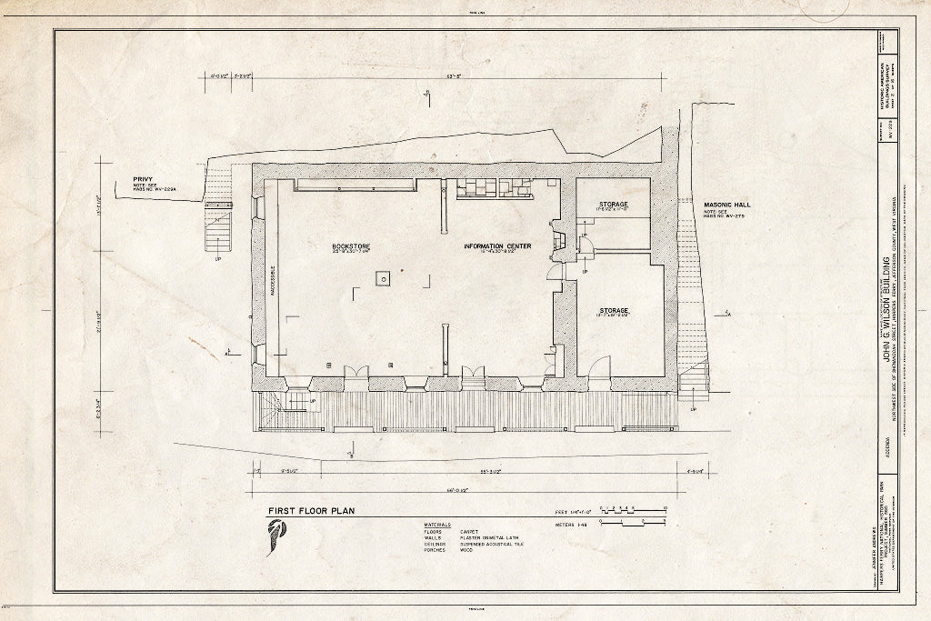 Blueprint HABS WVA,19-HARF,20- (Sheet 2 of 16) - John G. Wilson Building, Shenandoah Street, Harpers Ferry, Jefferson County, WV