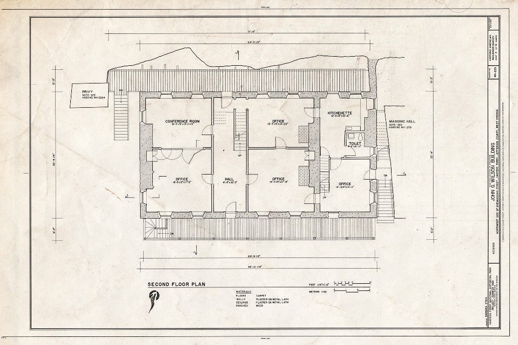 Blueprint HABS WVA,19-HARF,20- (Sheet 3 of 16) - John G. Wilson Building, Shenandoah Street, Harpers Ferry, Jefferson County, WV