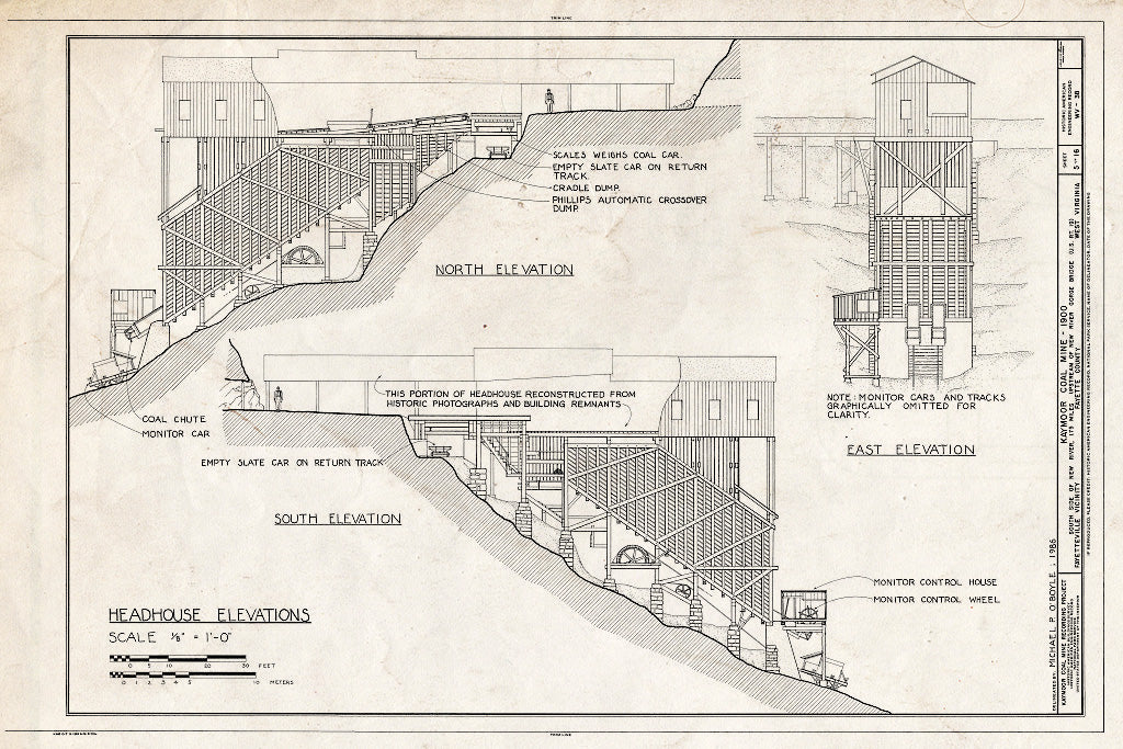 Blueprint HAER WVA,10-FAY.V, 2- (Sheet 5 of 16) - Kaymoor Coal Mine, South Side of New River, Upstream of New River Gorge Bridge, Fayetteville, Fayette County, WV