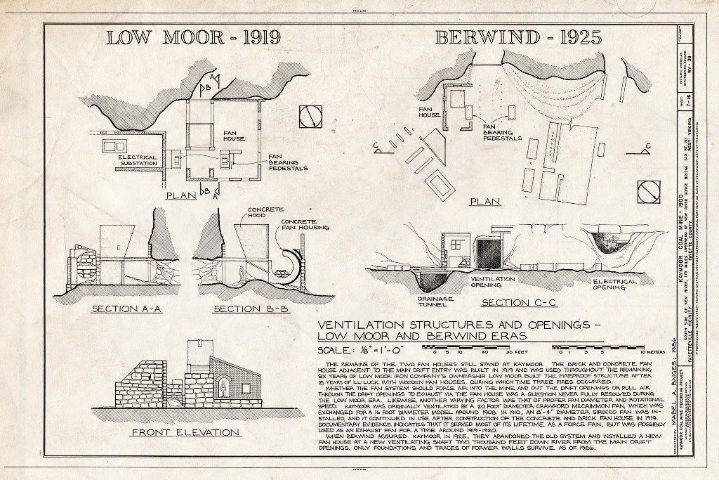 Blueprint HAER WVA,10-FAY.V, 2- (Sheet 7 of 16) - Kaymoor Coal Mine, South Side of New River, Upstream of New River Gorge Bridge, Fayetteville, Fayette County, WV