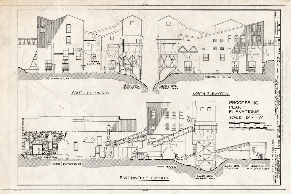 Blueprint HAER WVA,10-FAY.V, 2- (Sheet 10 of 16) - Kaymoor Coal Mine, South Side of New River, Upstream of New River Gorge Bridge, Fayetteville, Fayette County, WV