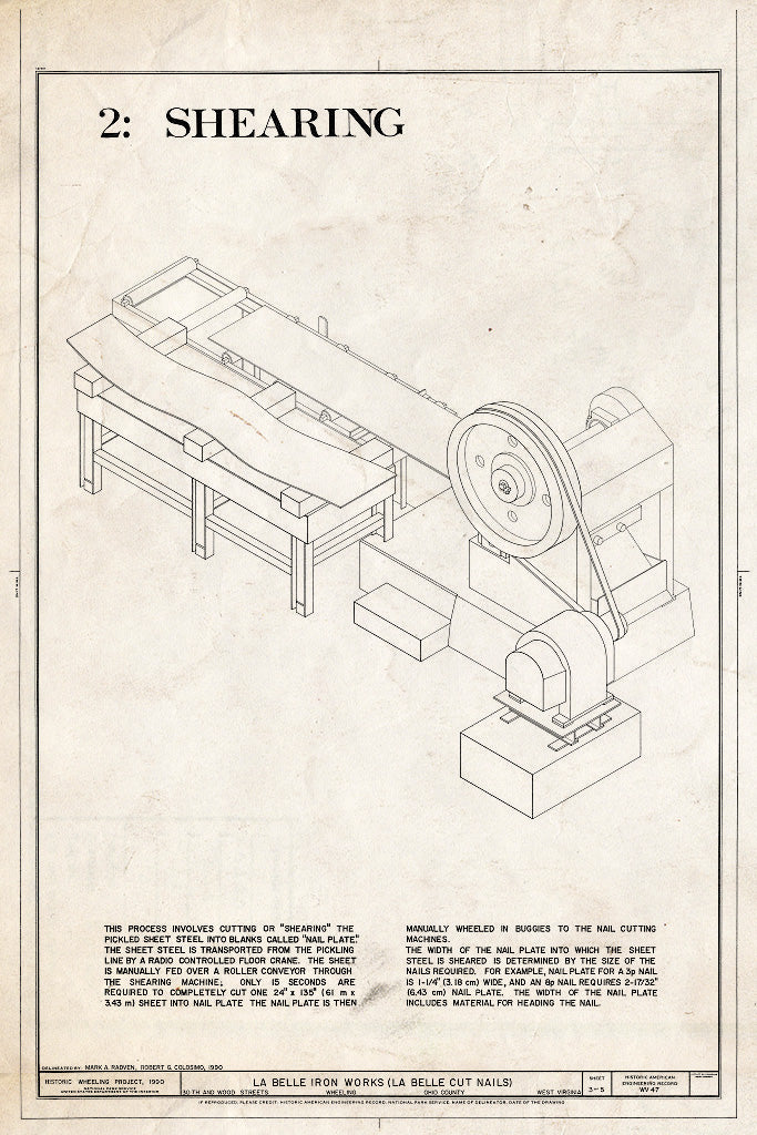 Blueprint HAER WVA,35-Wheel,38- (Sheet 3 of 5) - Labelle Iron Works, Thirtieth & Wood Streets, Wheeling, Ohio County, WV