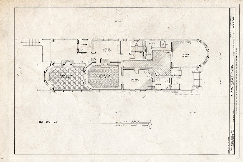 Blueprint HABS WVA,35-Wheel,37- (Sheet 2 of 6) - Edward Hazlett House, 823 Main Street, Wheeling, Ohio County, WV