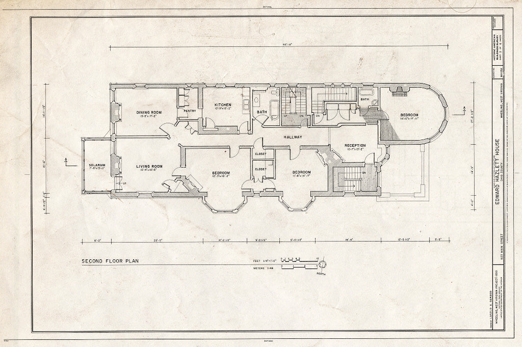 Blueprint HABS WVA,35-Wheel,37- (Sheet 3 of 6) - Edward Hazlett House, 823 Main Street, Wheeling, Ohio County, WV