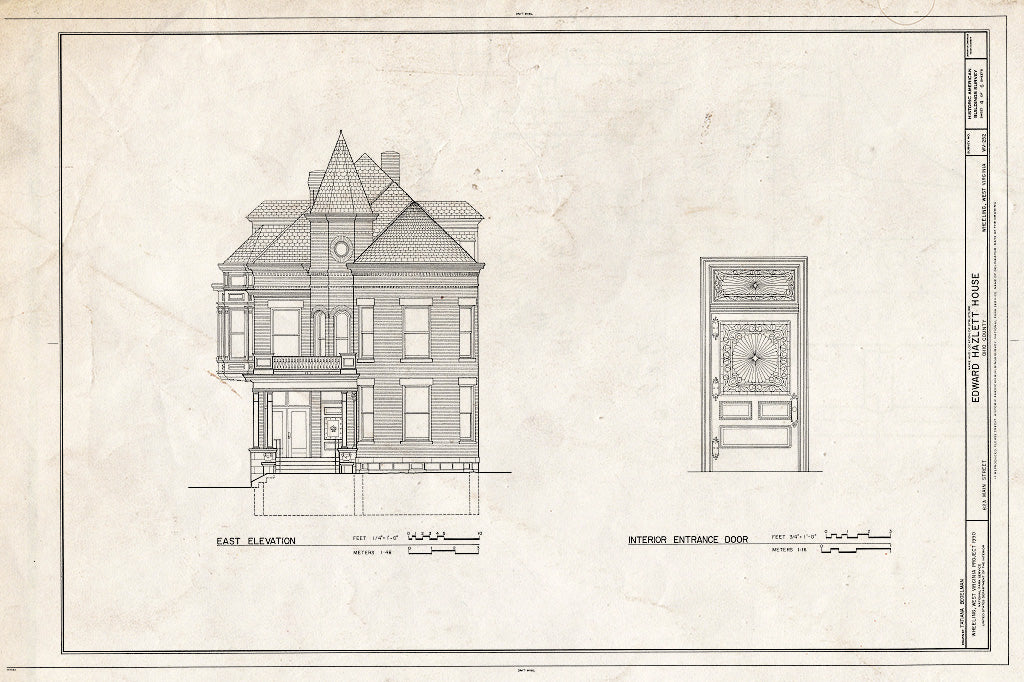 Blueprint HABS WVA,35-Wheel,37- (Sheet 4 of 6) - Edward Hazlett House, 823 Main Street, Wheeling, Ohio County, WV