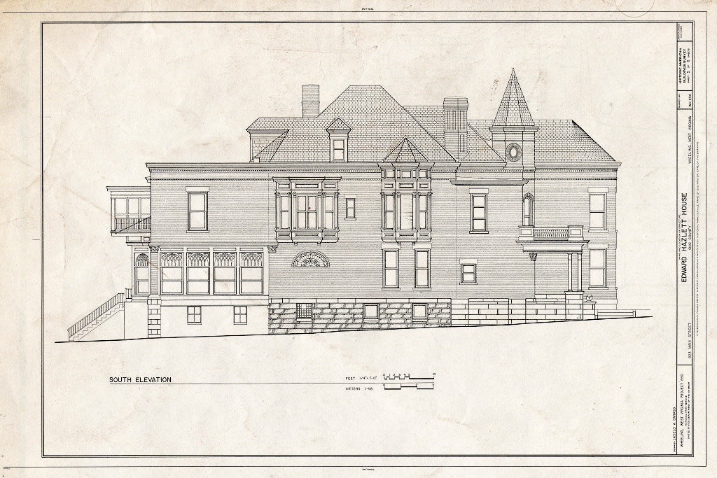 Blueprint HABS WVA,35-Wheel,37- (Sheet 5 of 6) - Edward Hazlett House, 823 Main Street, Wheeling, Ohio County, WV