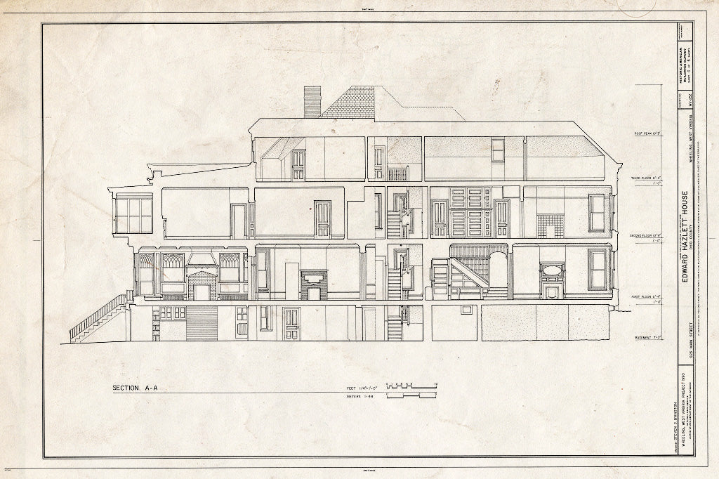 Blueprint HABS WVA,35-Wheel,37- (Sheet 6 of 6) - Edward Hazlett House, 823 Main Street, Wheeling, Ohio County, WV