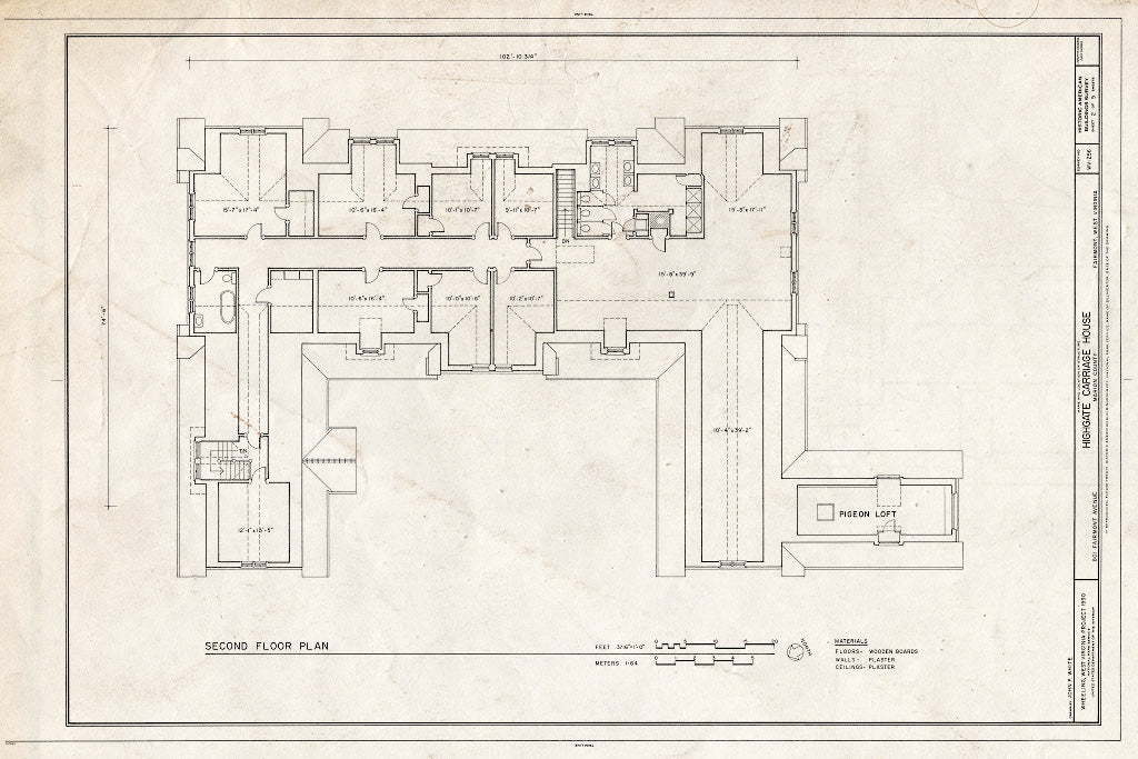 Blueprint HABS WVA,25-FAIR,4- (Sheet 2 of 5) - High Gate Carriage House, 801 Fairmont Avenue, Fairmont, Marion County, WV