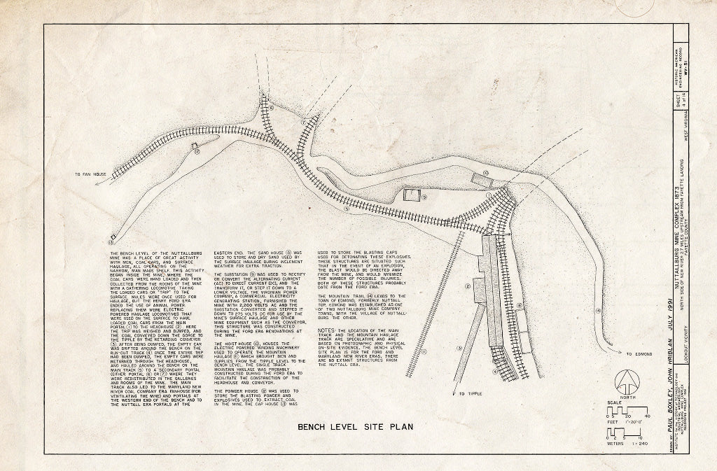 Blueprint HAER WVA,10-Lout.V,1- (Sheet 4 of 14) - Nuttallburg Mine Complex, North Side of New River, 2.7 Miles Upstream from Fayette Landing, Lookout, Fayette County, WV