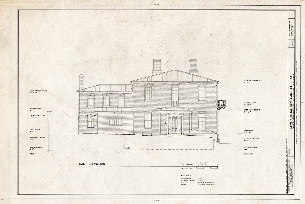 Blueprint HABS WVA,19-HARF,33- (Sheet 6 of 13) - Reverend Nathan Bracket House, Fillmore Street, Harpers Ferry, Jefferson County, WV