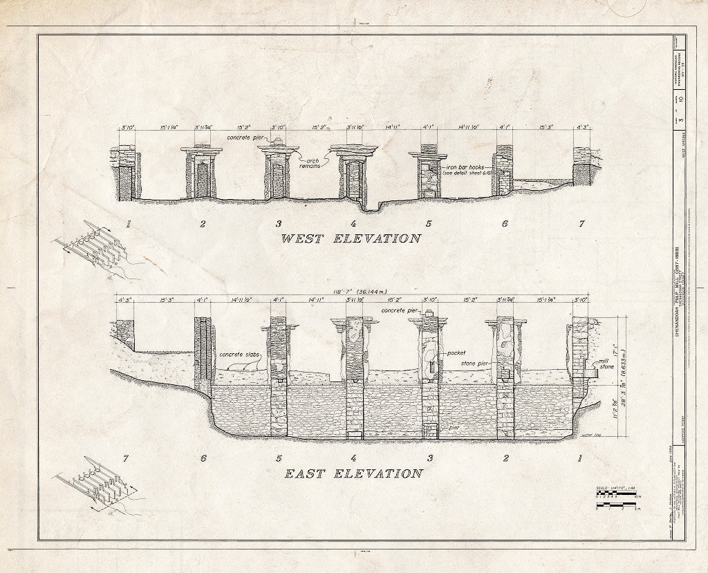 Blueprint HAER WVA,19-HARF,31- (Sheet 3 of 10) - Shenandoah Pulp Mill, Shenandoah Street, Harpers Ferry, Jefferson County, WV