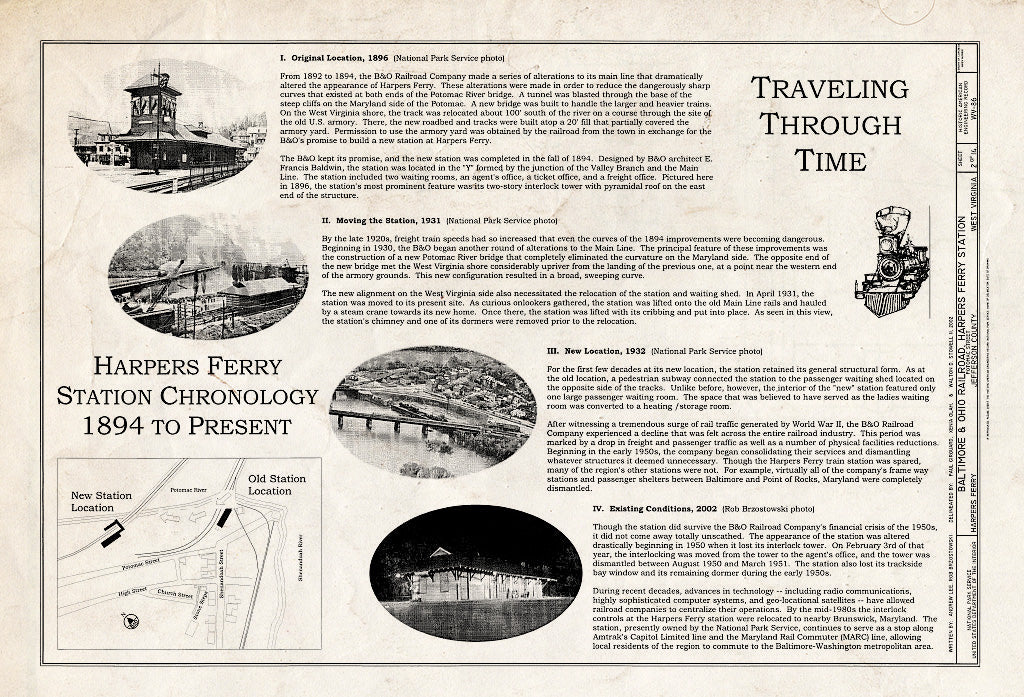 Blueprint HAER WV-86 (Sheet 2 of 14) - Baltimore & Ohio Railroad, Harpers Ferry Station, Potomac Street, Harpers Ferry, Jefferson County, WV
