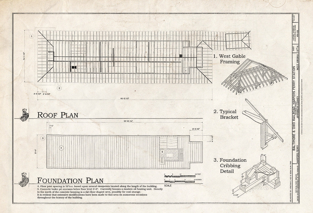 Blueprint HAER WV-86 (Sheet 10 of 14) - Baltimore & Ohio Railroad, Harpers Ferry Station, Potomac Street, Harpers Ferry, Jefferson County, WV
