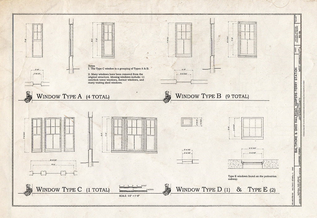 Blueprint HAER WV-86 (Sheet 12 of 14) - Baltimore & Ohio Railroad, Harpers Ferry Station, Potomac Street, Harpers Ferry, Jefferson County, WV
