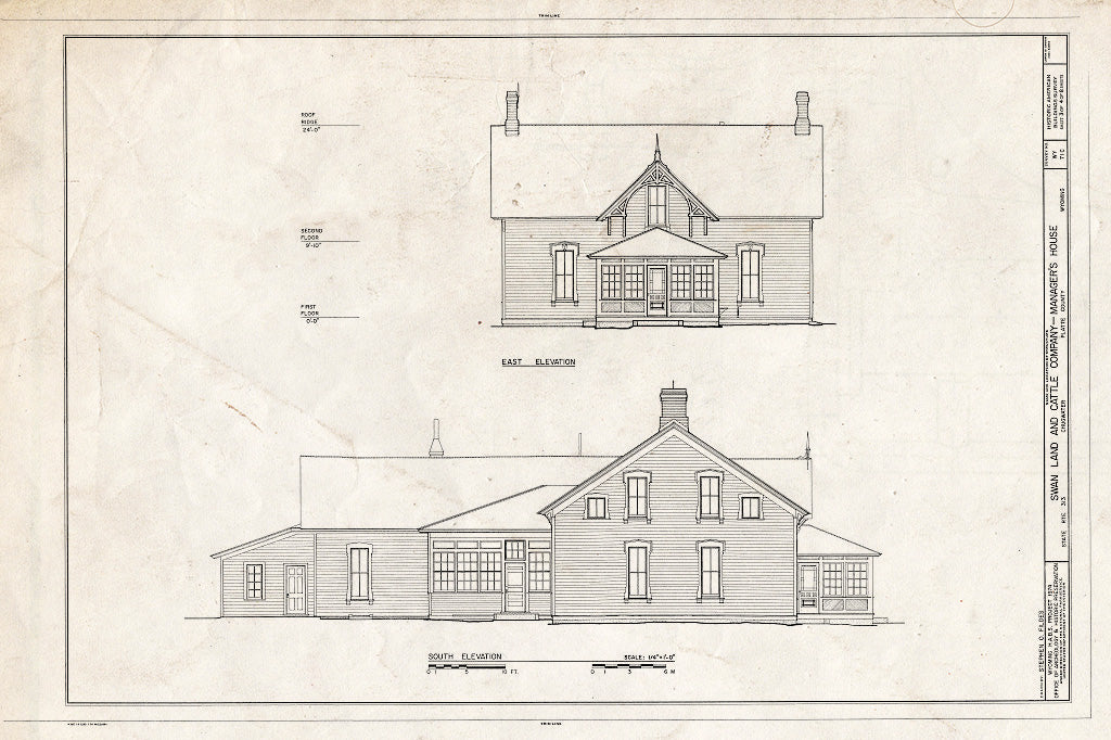Blueprint HABS WYO,16-CHUGW,1C- (Sheet 3 of 4) - Swan Land & Cattle Company, Manager's House, State Route 313, Chugwater, Platte County, WY