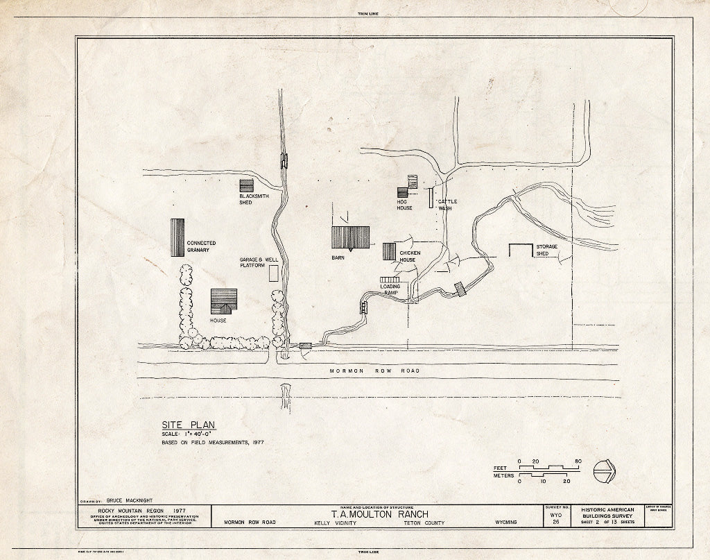 Blueprint HABS WYO,20-KEL.V,2- (Sheet 2 of 13) - T. A. Moulton Ranch, Mormon Row Road, Kelly, Teton County, WY