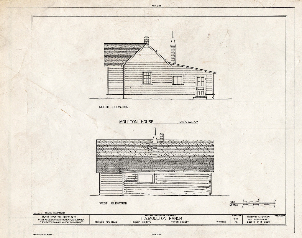 Blueprint HABS WYO,20-KEL.V,2- (Sheet 4 of 13) - T. A. Moulton Ranch, Mormon Row Road, Kelly, Teton County, WY