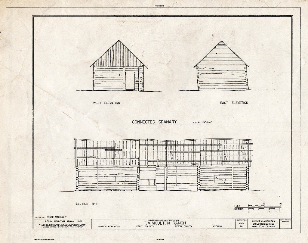 Blueprint HABS WYO,20-KEL.V,2- (Sheet 10 of 13) - T. A. Moulton Ranch, Mormon Row Road, Kelly, Teton County, WY