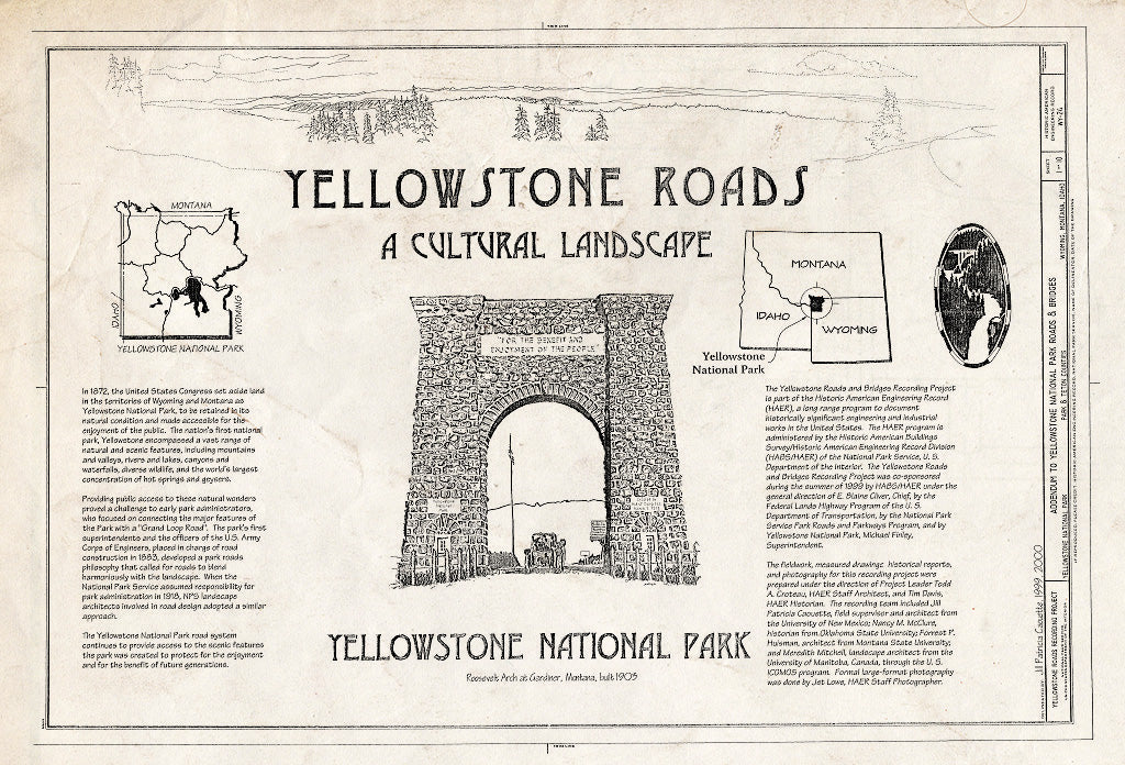 Blueprint HAER WYO,20-YELNAP,9- (Sheet 1 of 11) - Yellowstone Roads & Bridges, Lake, Teton County, WY