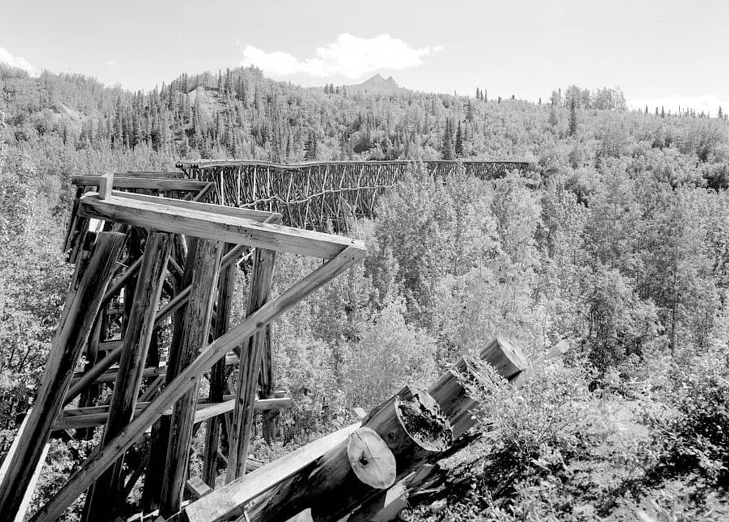 Historic Photo : Copper River & Northwestern Railroad, Gilahina Bridge, Mile 28.5, McCarthy Road, Chitina, Valdez-Cordova Census Area, AK 3 Photograph
